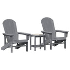 Gartenstuhl 3 pcs Hellgrau Polyethylen