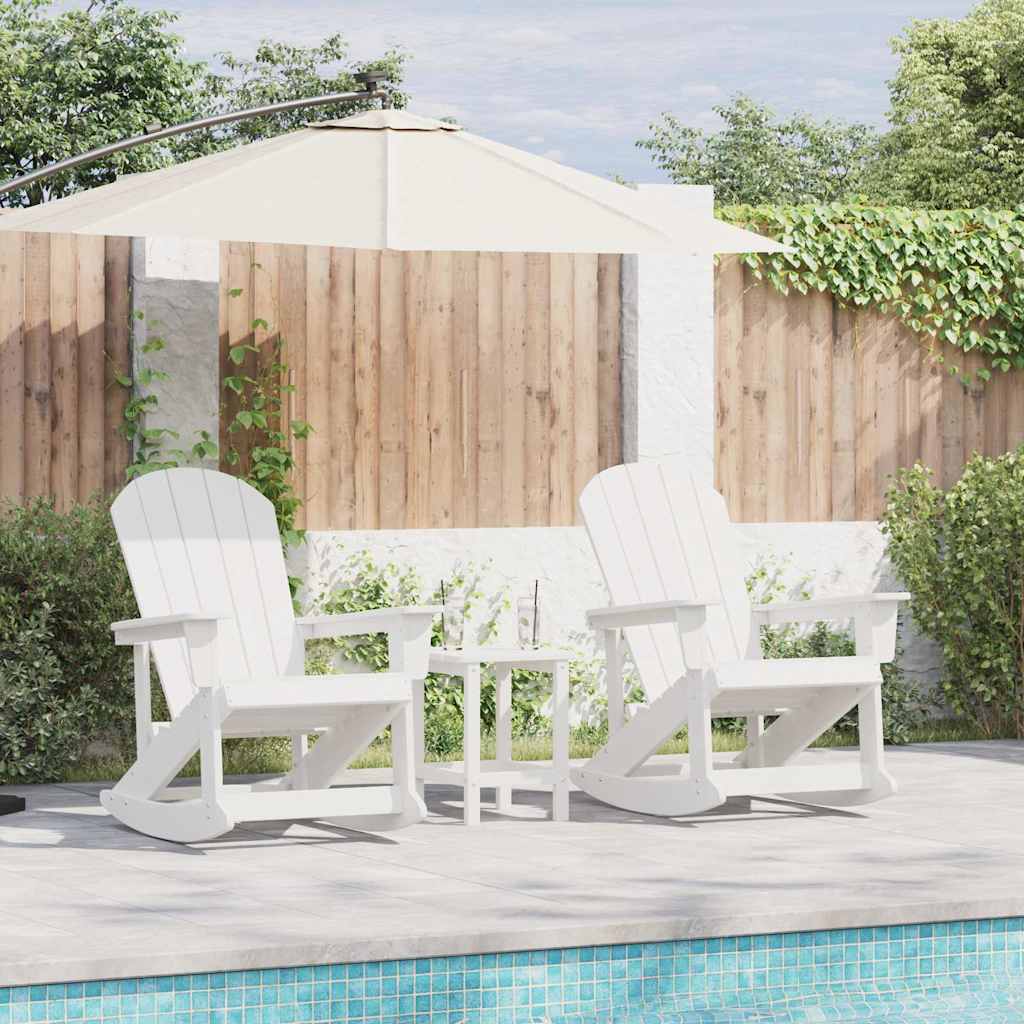 Garten-Lounge-Set 3 pcs Weiß HDPE