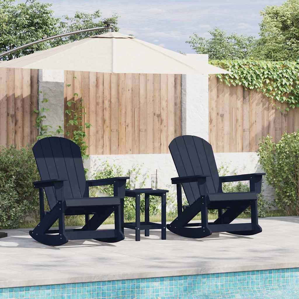 Garten-Lounge-Set 3 pcs Marineblau HDPE