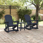 Garten-Lounge-Set 3 pcs Marineblau HDPE