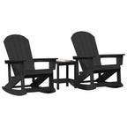 Garten-Lounge-Set 3 pcs Schwarz HDPE