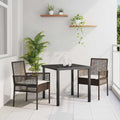 Gartenstuhl mit Kissen 2 pcs Braun 55 x 53 x 85 cm Poly-Rattan