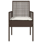 Gartenstuhl mit Kissen 2 pcs Braun 55 x 53 x 85 cm Poly-Rattan