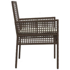 Gartenstuhl mit Kissen 2 pcs Braun 55 x 53 x 85 cm Poly-Rattan