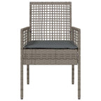 Gartenstuhl mit Kissen 2 pcs Grau 55 x 53 x 85 cm Poly-Rattan