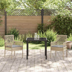 Gartenstuhl mit Kissen 2 pcs Beige 55 x 53 x 85 cm Poly-Rattan