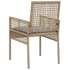 Gartenstuhl mit Kissen 2 pcs Beige 55 x 53 x 85 cm Poly-Rattan