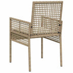 Gartenstuhl mit Kissen 2 pcs Beige 55 x 53 x 85 cm Poly-Rattan