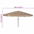 Garten-Sonnenschirm Taupe 394 x 394 x 248 cm