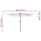 Garten-Sonnenschirm Sand 295 x 295 x 245 cm Polyester und Stahl