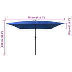 Garten-Sonnenschirm Azurblau 295 x 295 x 245 cm