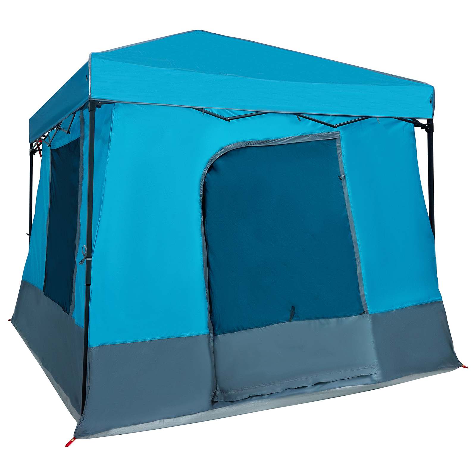 Camping-Zelt-Set mit Dach 2 pcs Blau Taffeta und Stoff