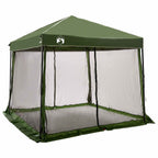 Camping-Zelt-Set mit Dach 2 pcs Grün Taffeta und Stoff