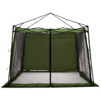 Camping-Zelt-Set mit Dach 2 pcs Grün Taffeta und Stoff