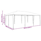 Party-Zelt Weiß 600 x 400 x 266 cm Polyethylen und Stahl