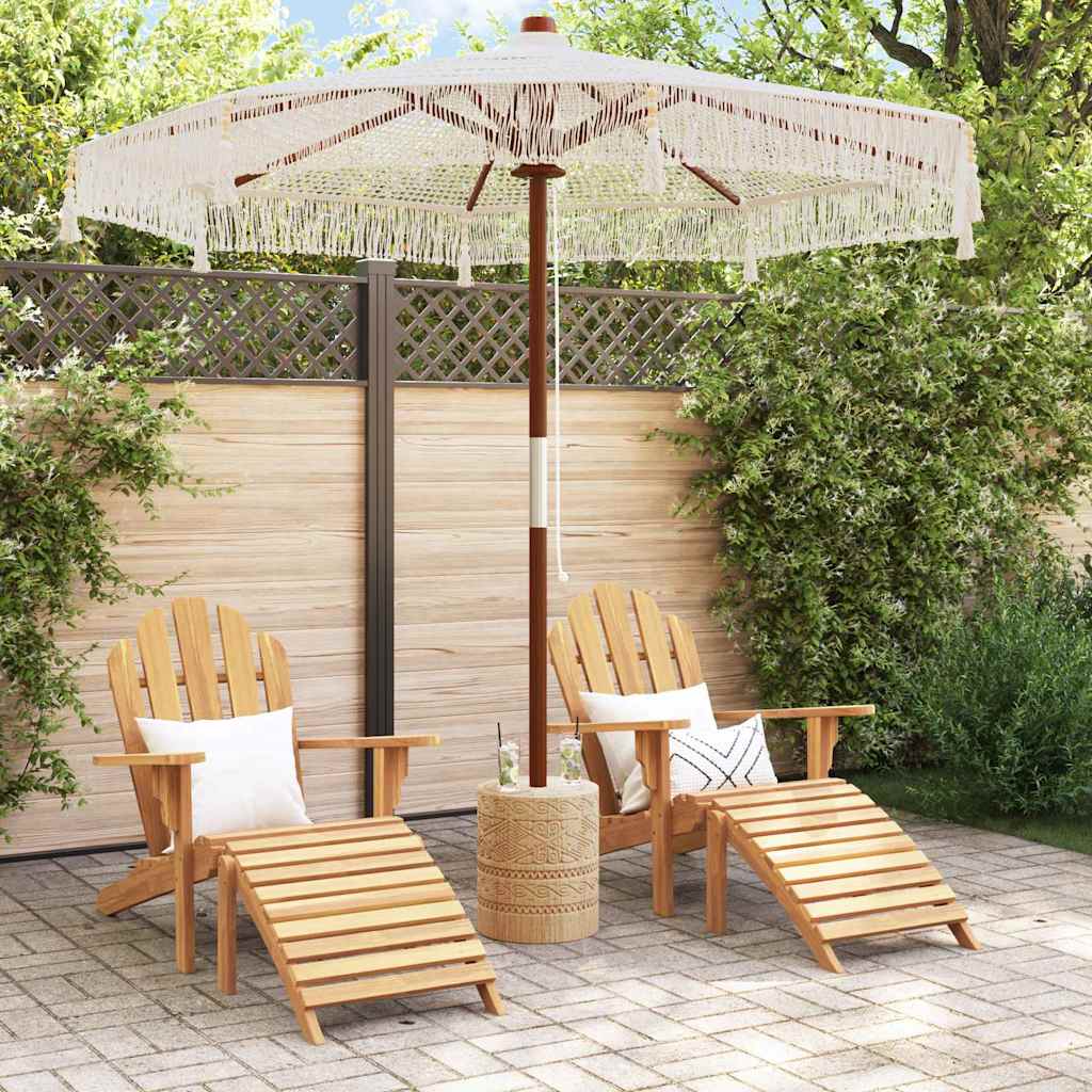 Macrame Sonnenschirm Creme 252,5 x 252,5 x 260 cm