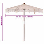 Macrame Sonnenschirm Creme 252,5 x 252,5 x 260 cm
