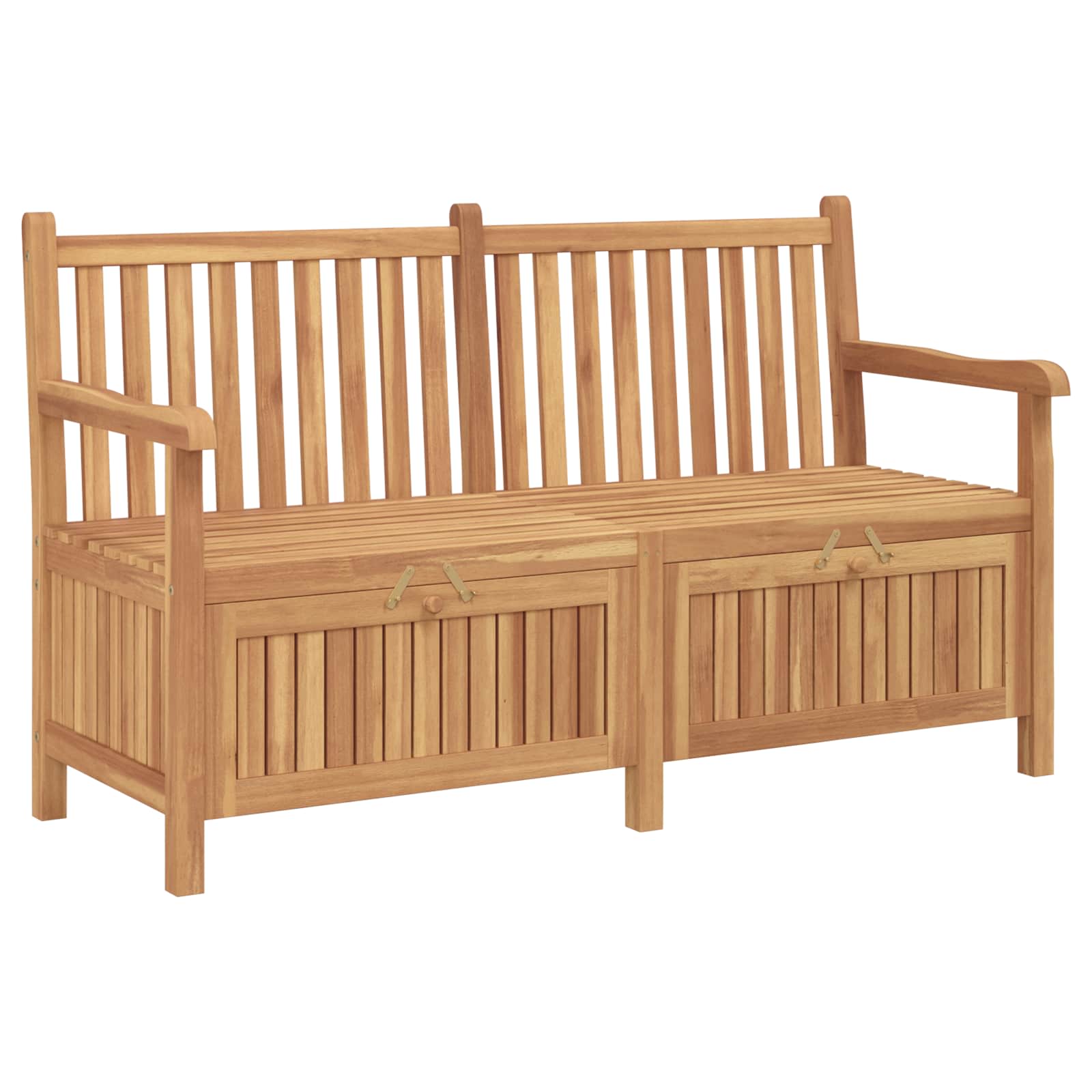 Gartenbank mit Speicher 150 x 60 x 90 cm Massivholz Teak