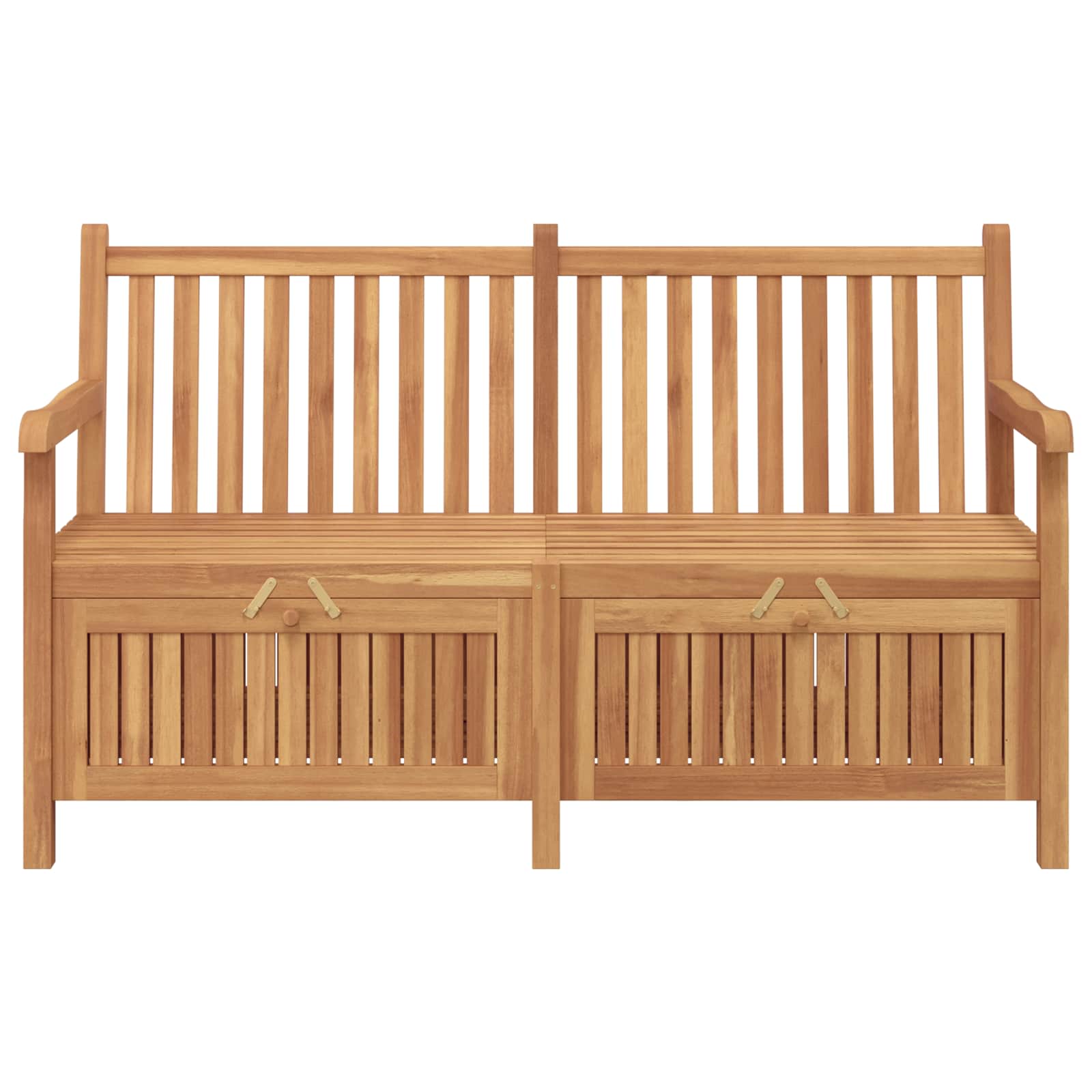 Gartenbank mit Speicher 150 x 60 x 90 cm Massivholz Teak