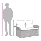Gartensofa mit Kissen Grau 141 x 62 x 69cm Poly-Rattan