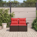 Garten-Sofa mit Kissen 141 x 62 x 69 cm Poly-Rattan