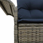 Garten-Sofa mit Kissen 141 x 62 x 69 cm Poly-Rattan