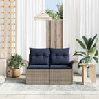 Garten-Sofa mit Kissen 141 x 62 x 69 cm Poly-Rattan