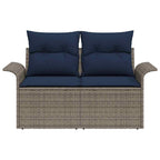 Garten-Sofa mit Kissen 141 x 62 x 69 cm Poly-Rattan