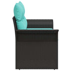 Garten-Sofa mit Kissen 141 x 62 x 69 cm Poly-Rattan