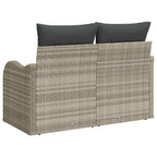 Gartensofa mit Kissen Hellgrau 121 x 62 x 69cm Poly-Rattan