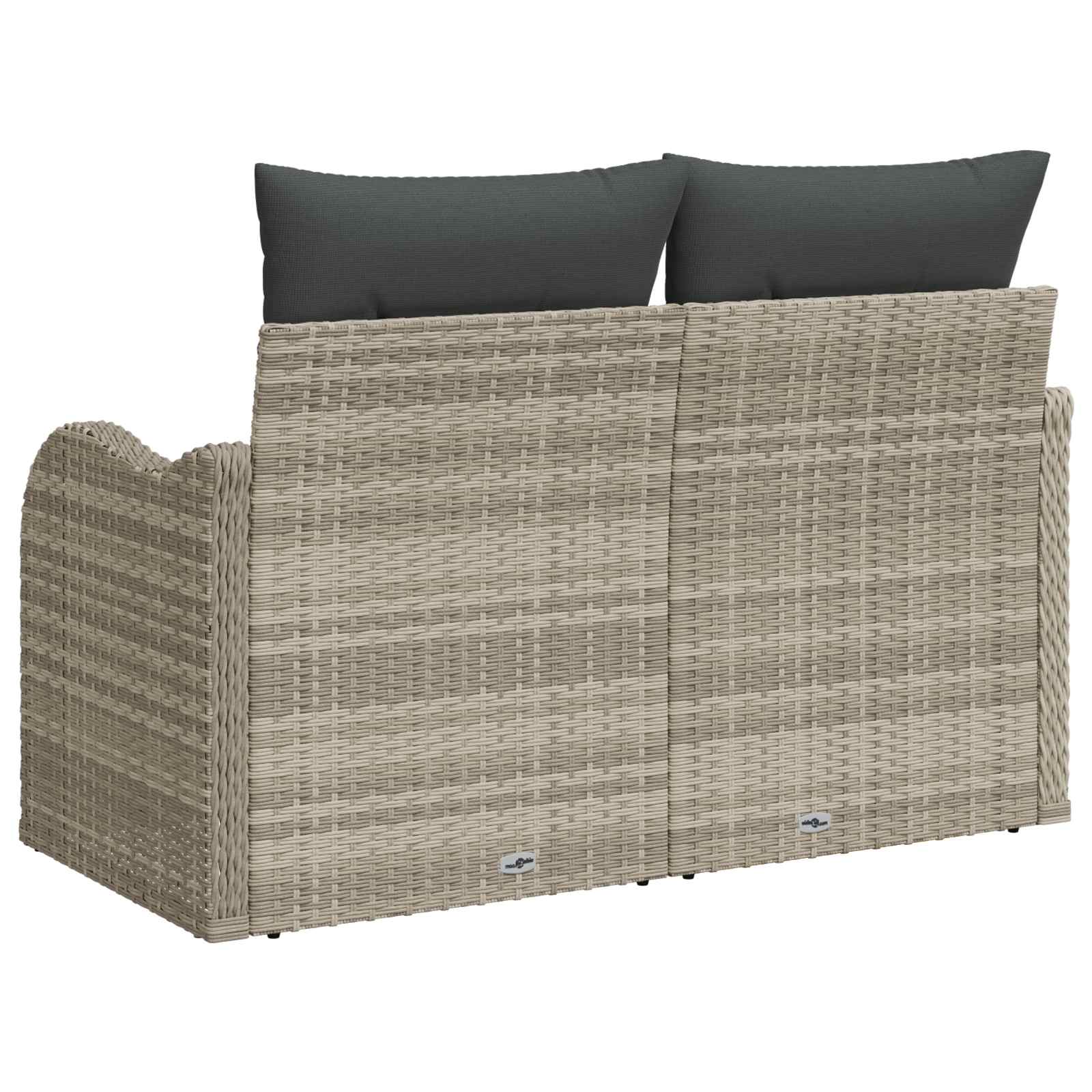 Gartensofa mit Kissen Hellgrau 121 x 62 x 69cm Poly-Rattan