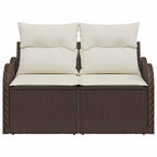 Gartensofa mit Kissen Braun 121 x 62 x 69cm Poly-Rattan