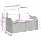 Gartensofa mit Kissen Braun 121 x 62 x 69cm Poly-Rattan
