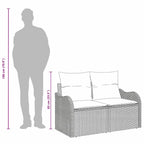 Gartensofa mit Kissen Schwarz 121 x 62 x 69cm Poly-Rattan