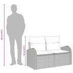 Gartensofa mit Kissen Hellgrau 124 x 62 x 69cm Poly-Rattan