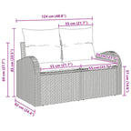 Gartensofa Braun 124 x 62 x 85cm Poly-Rattan