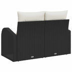 Gartensofa mit Kissen Schwarz 124 x 62 x 69cm Poly-Rattan