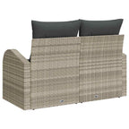 Gartensofa mit Kissen Hellgrau 124 x 62 x 69cm Poly-Rattan