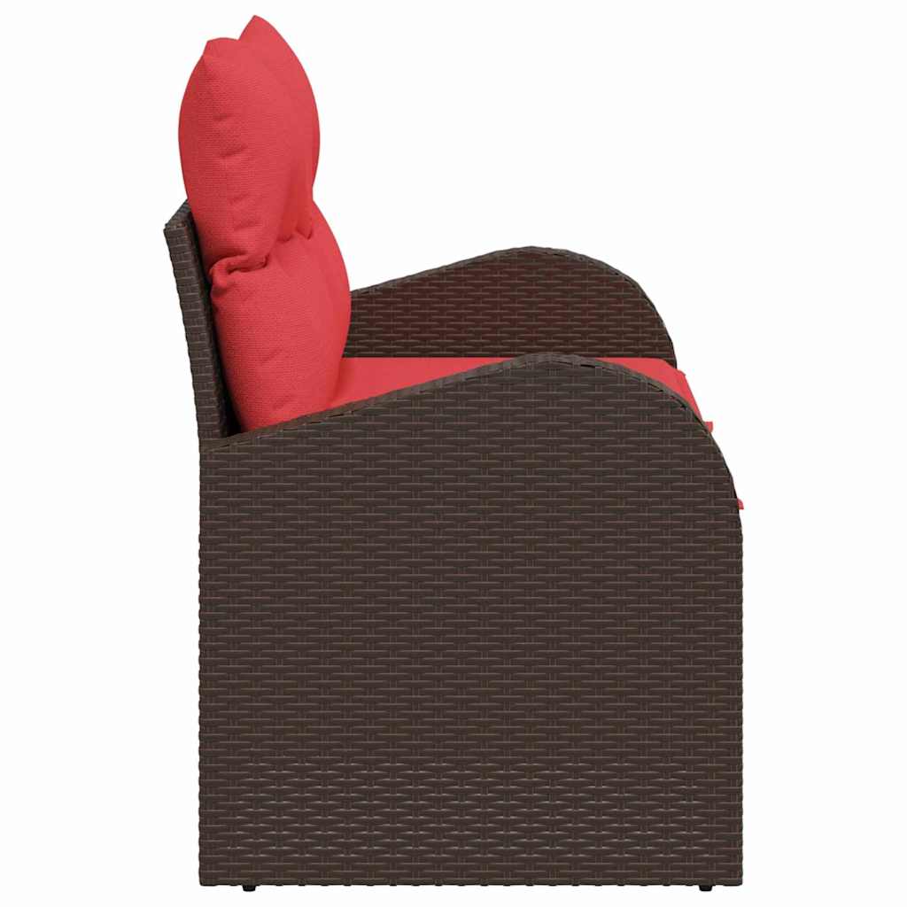 Gartensofa Braun 124 x 62 x 85cm Poly-Rattan