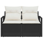 Garten-Sofa mit Kissen 120 x 62 x 69 cm Poly-Rattan