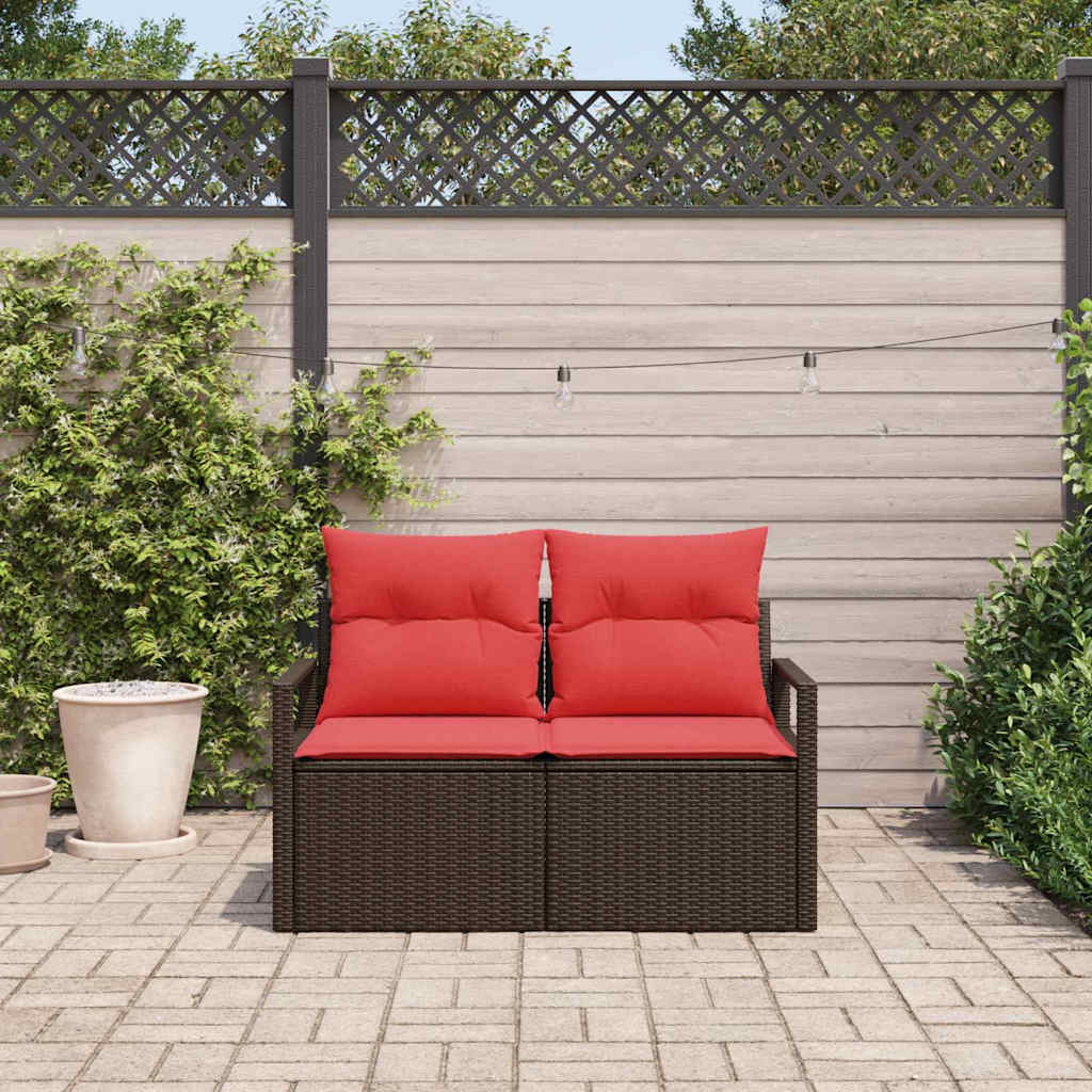 Garten-Sofa mit Kissen 120 x 62 x 69 cm Poly-Rattan