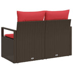 Garten-Sofa mit Kissen 120 x 62 x 69 cm Poly-Rattan