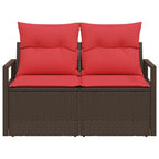 Garten-Sofa mit Kissen 120 x 62 x 69 cm Poly-Rattan
