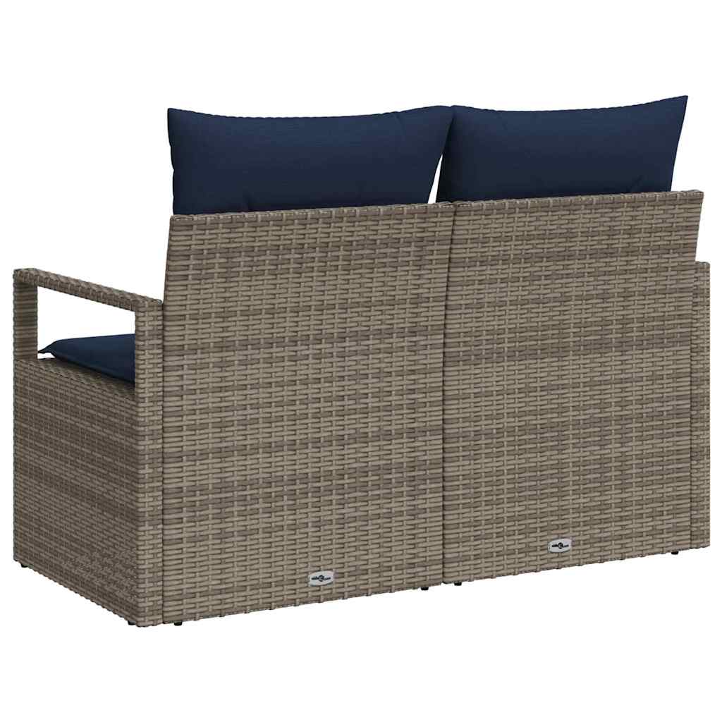 Garten-Sofa mit Kissen 120 x 62 x 69 cm Poly-Rattan