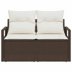 Garten-Sofa mit Kissen 120 x 62 x 69 cm Poly-Rattan