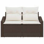Garten-Sofa mit Kissen 123 x 62 x 69 cm Poly-Rattan