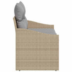 Garten-Sofa mit Kissen 123 x 62 x 69 cm Poly-Rattan