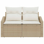 Garten-Sofa mit Kissen 123 x 62 x 69 cm Poly-Rattan