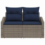 Gartensofa Grau 123 x 62 x 69cm Poly-Rattan