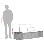 Gartensofa mit Kissen Beige 184 x 62 x 69 cm Poly-Rattan